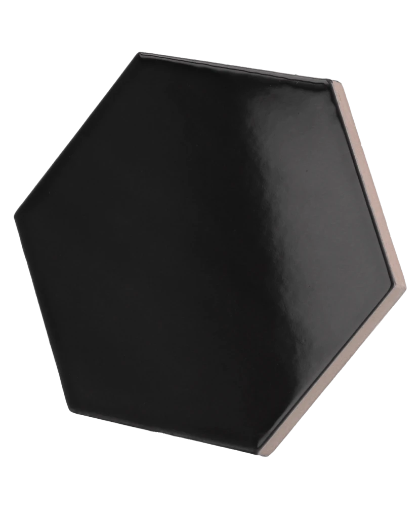 Scale Hexagon Black 12.4x10.7 cm - carrelage NAIS