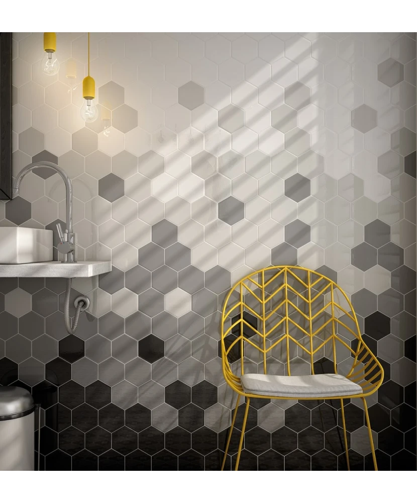 Scale Hexagon Black 12.4x10.7 cm - carrelage NAIS - image 3