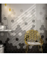 Carrelage Scale Hexagon Dark Grey 12,4x10,7 cm - vue d’ambiance 2