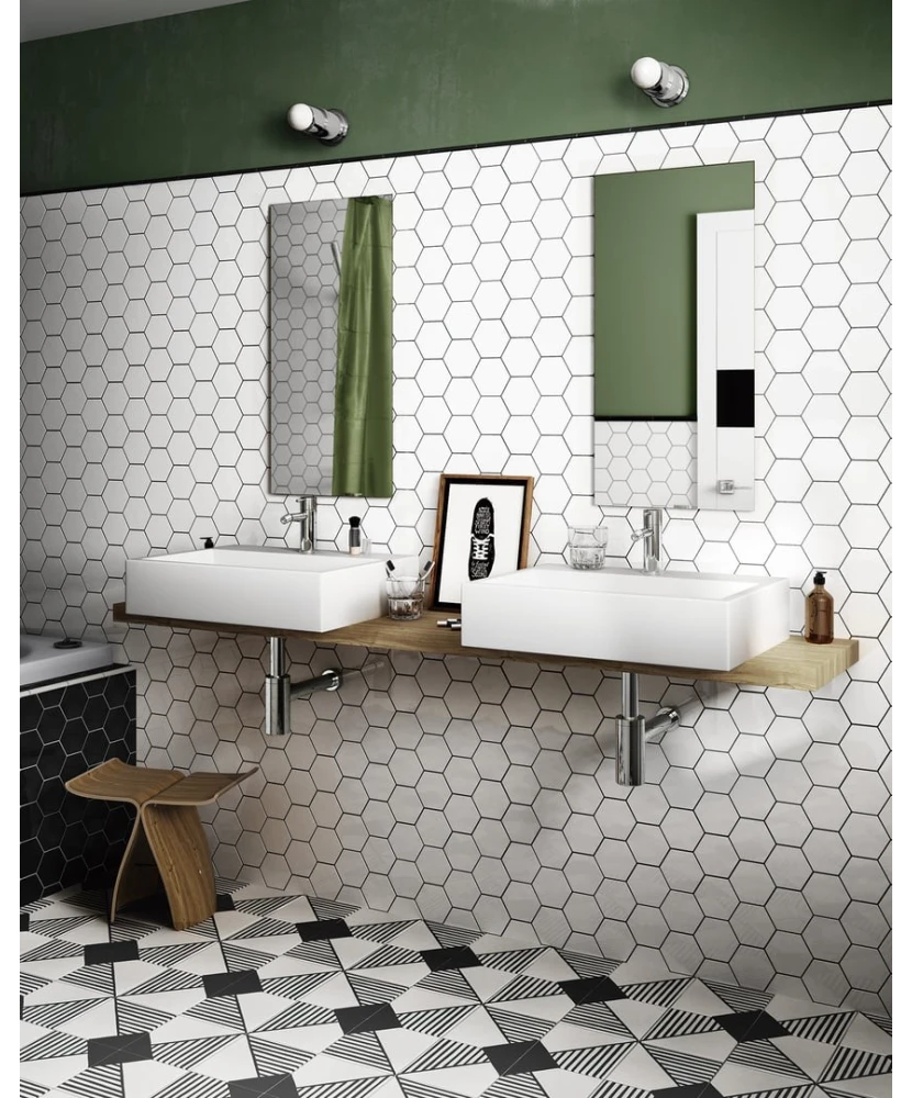 Scale Hexagon White 12.4x10.7 cm - carrelage NAIS - image 3