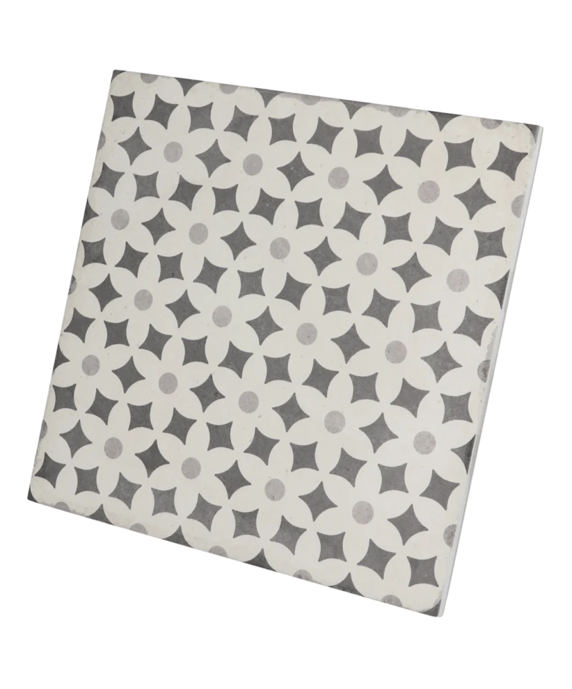 Carrelage Art Nouveau Alameda Grey 20x20 cm - vue latérale du carreau