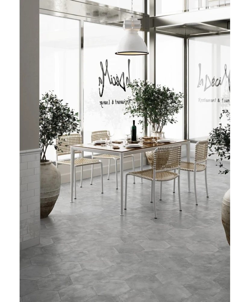 Carrelage Urban Hexagon Silver 29,2x25,4 cm - vue d’ambiance
