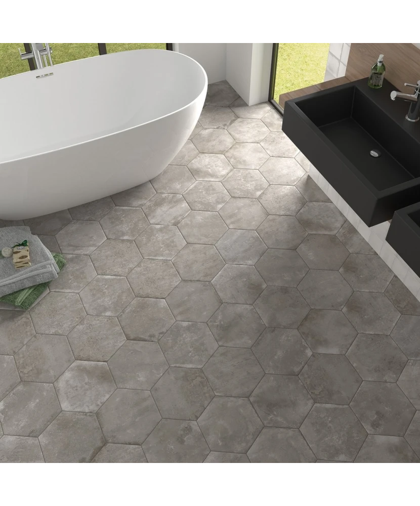 Carrelage Urban Hexagon Silver 29,2x25,4 cm - vue d’ambiance 2