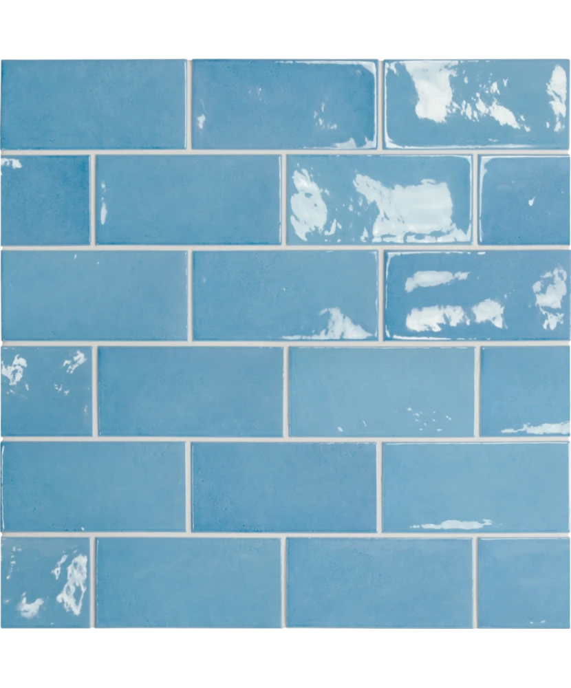 Carrelage Village Azure Blue 6,5x13,2 cm - détail du carreau 2