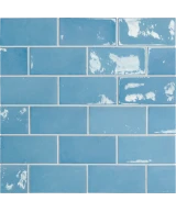 Carrelage Village Azure Blue 6,5x13,2 cm - détail du carreau 2