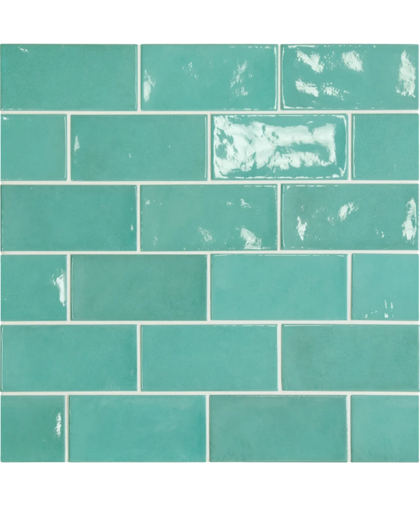Carrelage Village Teal 6,5x13,2 cm - détail du carreau 2