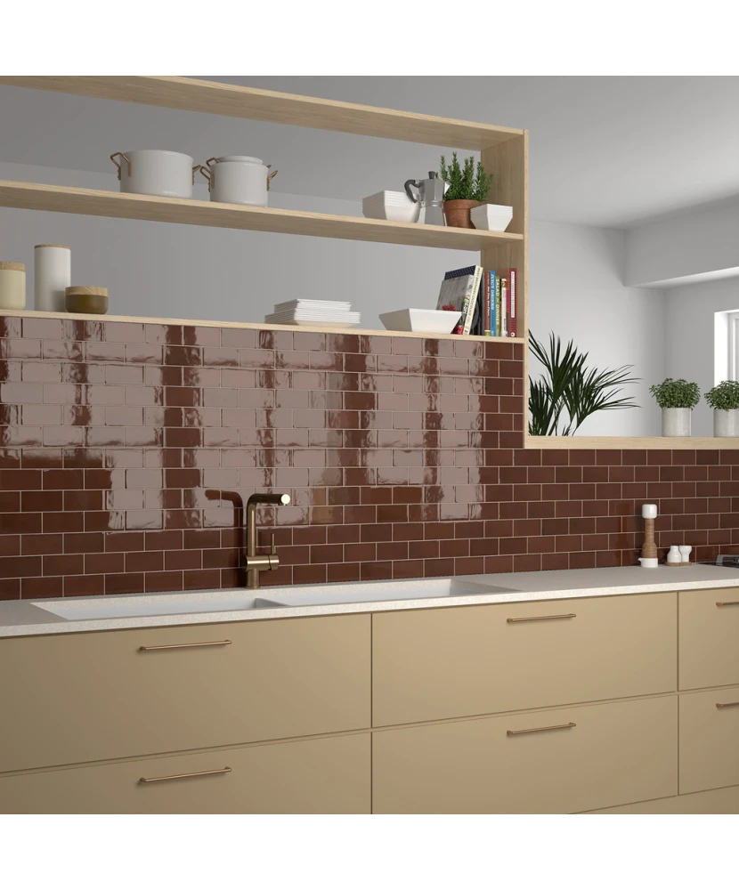 Carrelage Village Walnut Brown 6,5x13,2 cm - vue d’ambiance