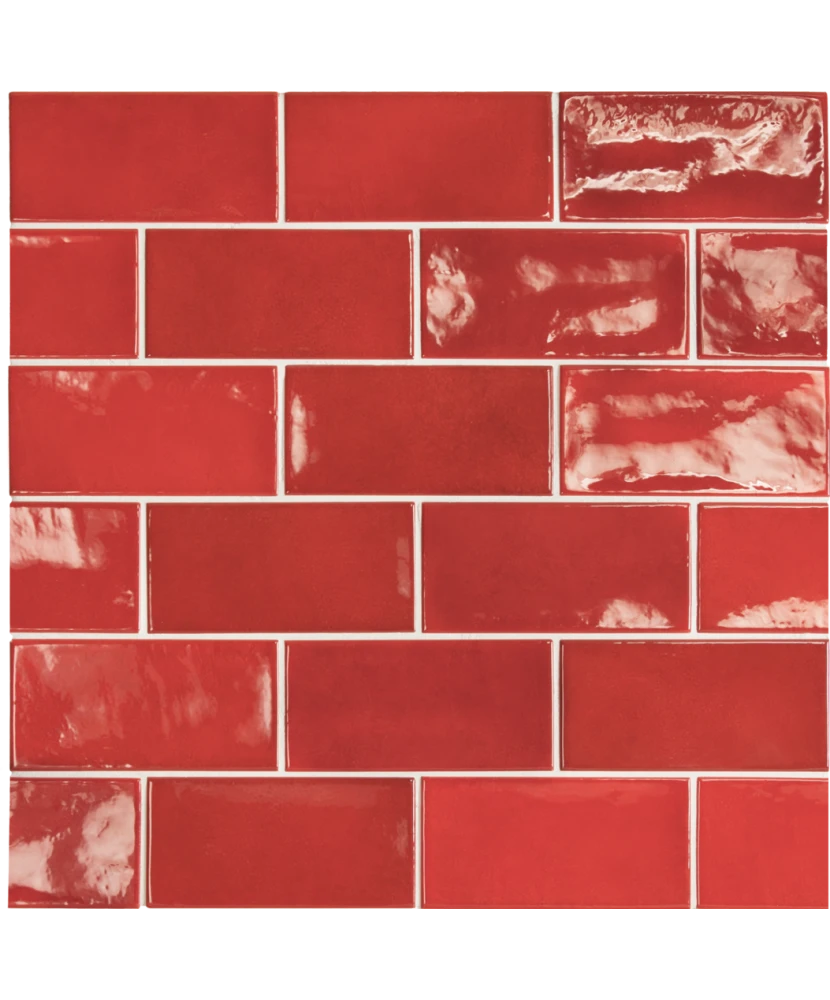 Carrelage Village Volcanic Red 6,5x13,2 cm - détail du carreau 2