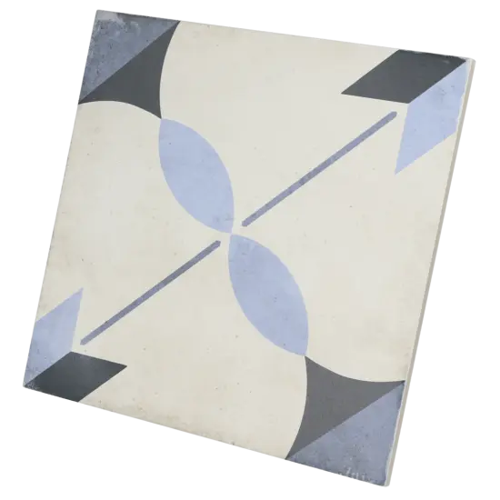 Carrelage Art Nouveau Arcade Blue 20x20 cm - vue latérale du carreau