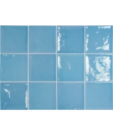 Carrelage Village Azure Blue 13,2x13,2 cm - détail du carreau 2