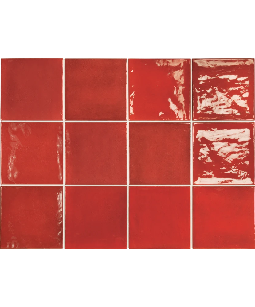 Carrelage Village Volcanic Red 13,2x13,2 cm - détail du carreau 2