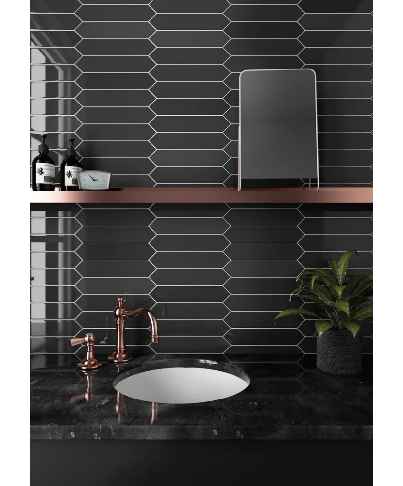 Carrelage Arrow Black 5x25 cm - vue d’ambiance