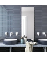 Carrelage Arrow Blue Velvet 5x25 cm - vue d’ambiance