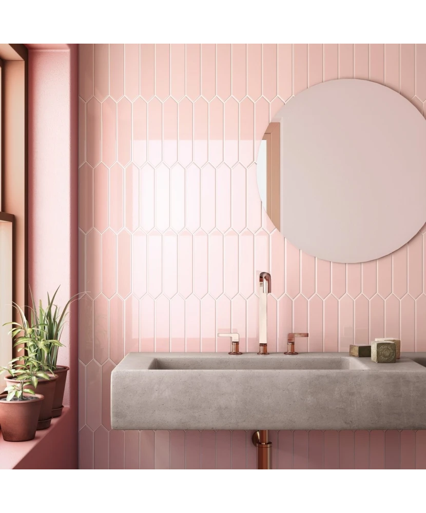 Carrelage Arrow Blush Pink 5x25 cm - vue d’ambiance 2