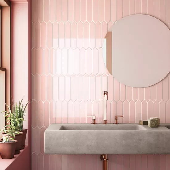 Carrelage Arrow Blush Pink 5x25 cm - vue d’ambiance 2