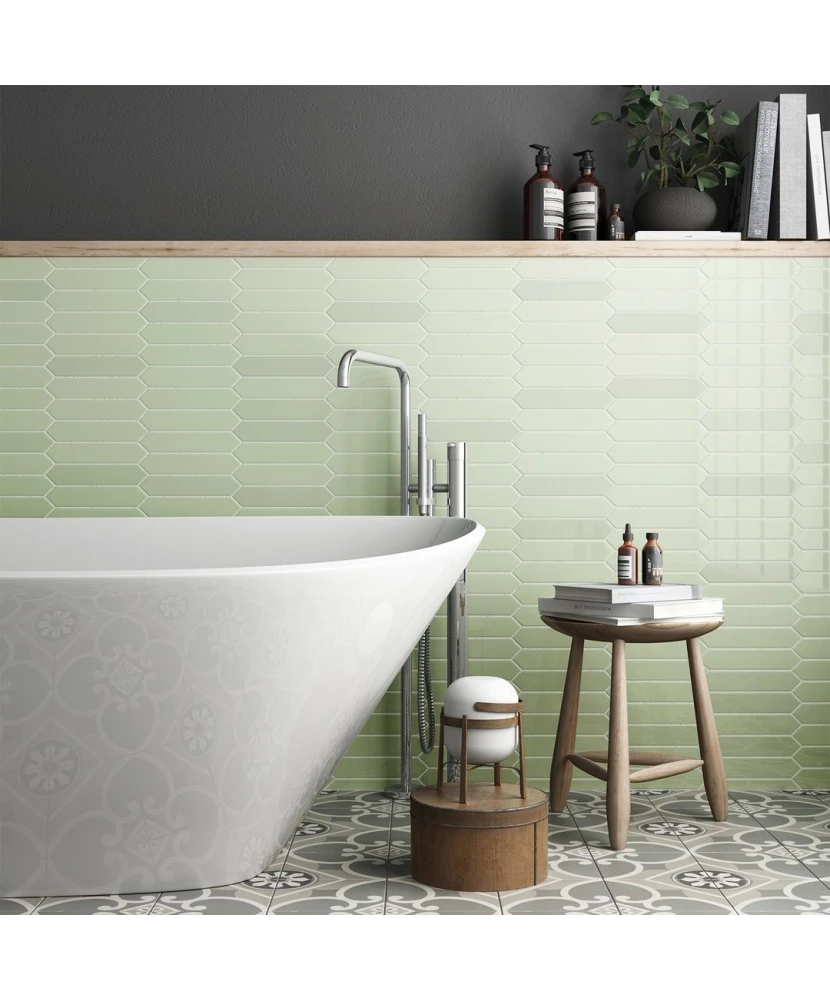 Carrelage Arrow Green Halite 5x25 cm - vue d’ambiance 2