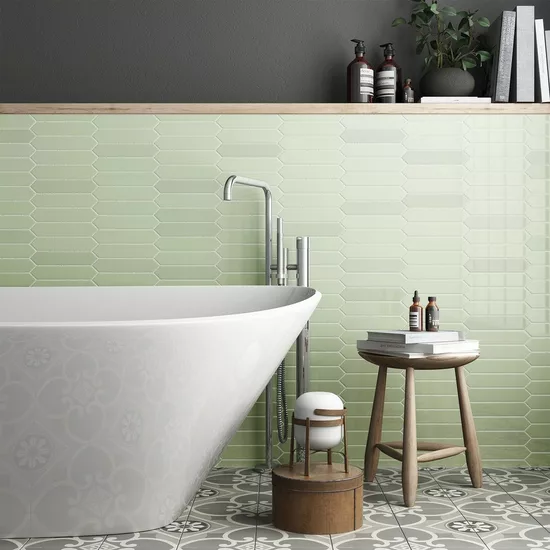 Carrelage Arrow Green Halite 5x25 cm - vue d’ambiance 2