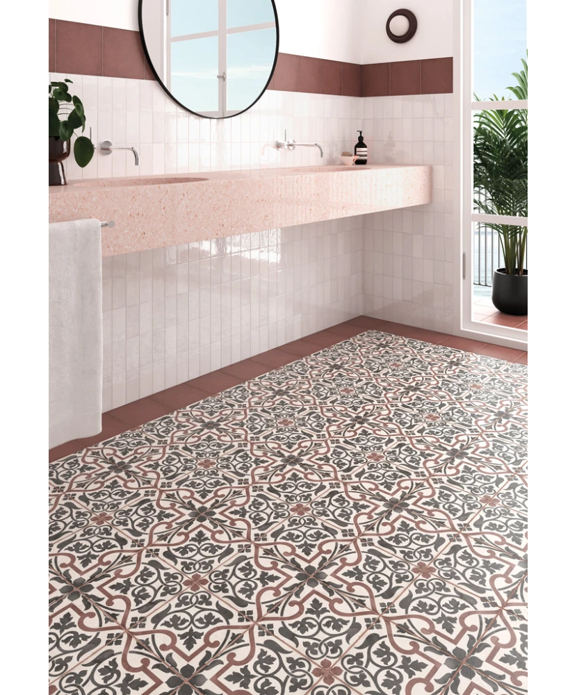 Carrelage Art Nouveau Burgundy 20x20 cm - vue d’ambiance 2