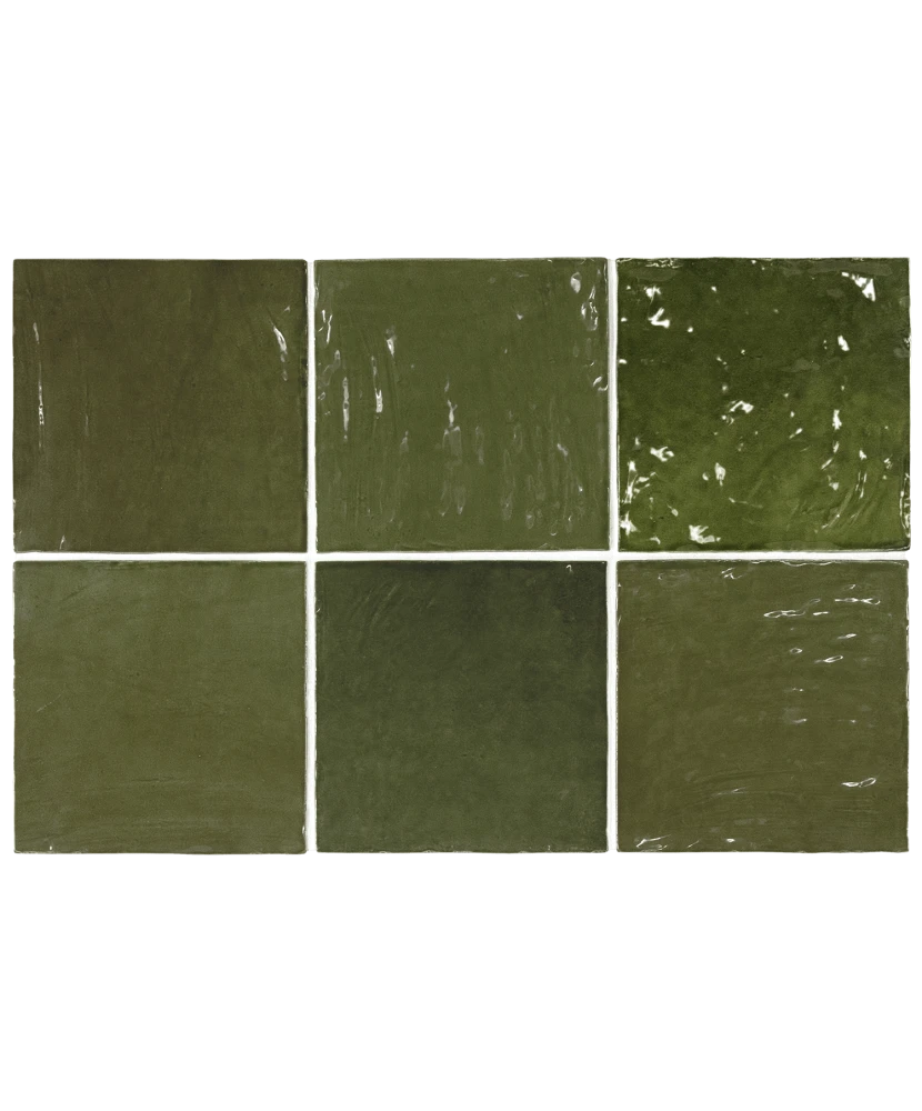 Carrelage La Riviera Botanical Green 13,2x13,2 cm - panneau de carreaux