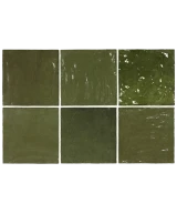 Carrelage La Riviera Botanical Green 13,2x13,2 cm - panneau de carreaux