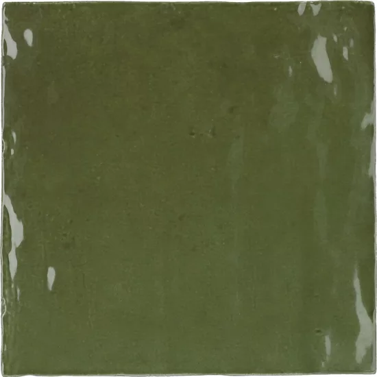Carrelage La Riviera Botanical Green 13,2x13,2 cm - vue de face du carreau