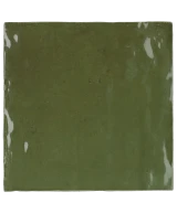 Carrelage La Riviera Botanical Green 13,2x13,2 cm - vue de face du carreau