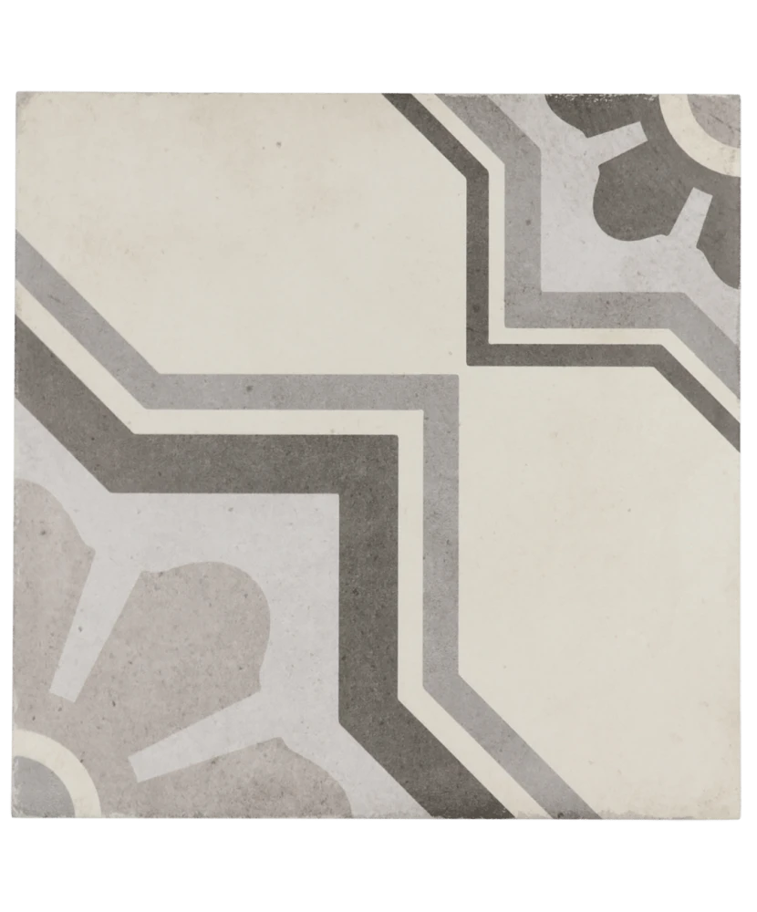 Carrelage Art Nouveau Capitol Grey 20x20 cm - vue de face du carreau