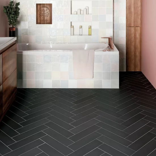 Carrelage La Riviera Melange 13,2x13,2 cm - posé en salle de bain