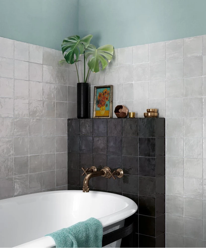 Carrelage La Riviera Tourmaline 13,2x13,2 cm - posé en salle de bain
