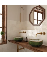 Carrelage La Riviera Wheat 13,2x13,2 cm - posé en salle de bain