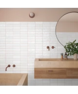 Carrelage La Riviera Blanc 6,5x20 cm - posé en salle de bain