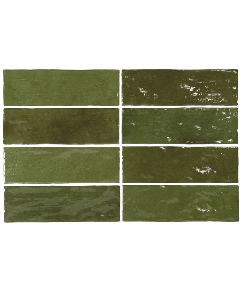 Carrelage La Riviera Botanical Green 6,5x20 cm - panneau de carreaux