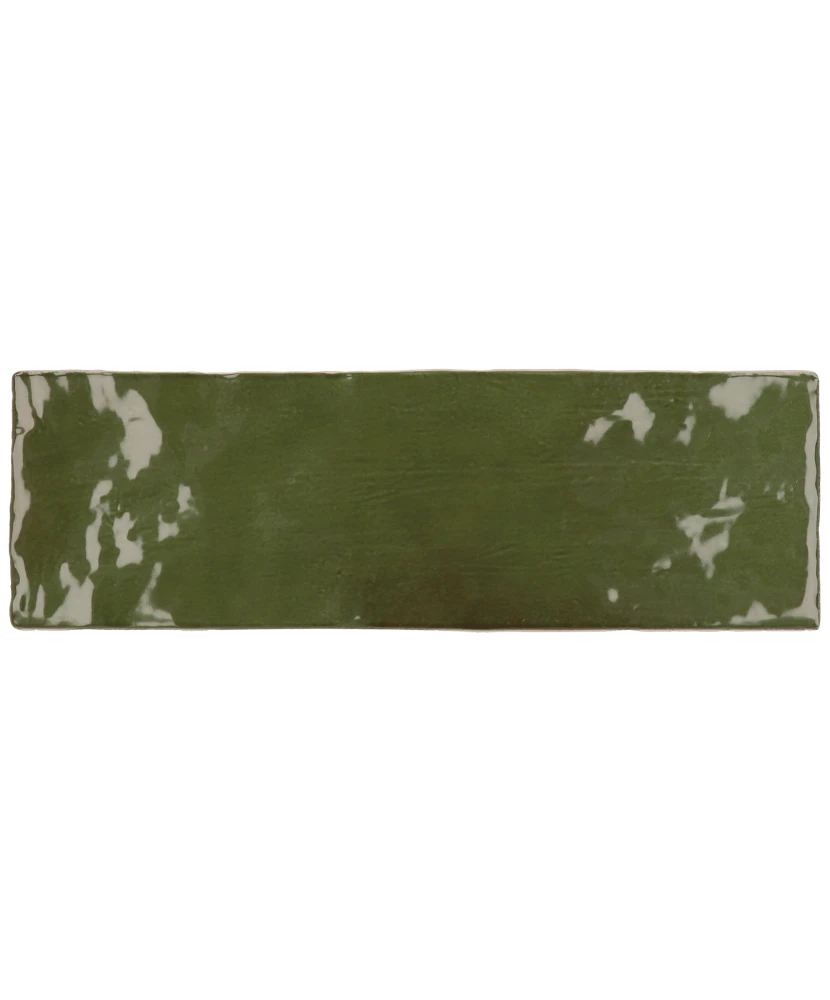 Carrelage La Riviera Botanical Green 6,5x20 cm - vue de face du carreau