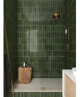 Carrelage La Riviera Botanical Green 6,5x20 cm - posé en salle de bain