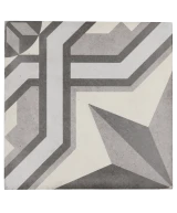 Carrelage Art Nouveau Cinema Grey 20x20 cm - vue de face du carreau