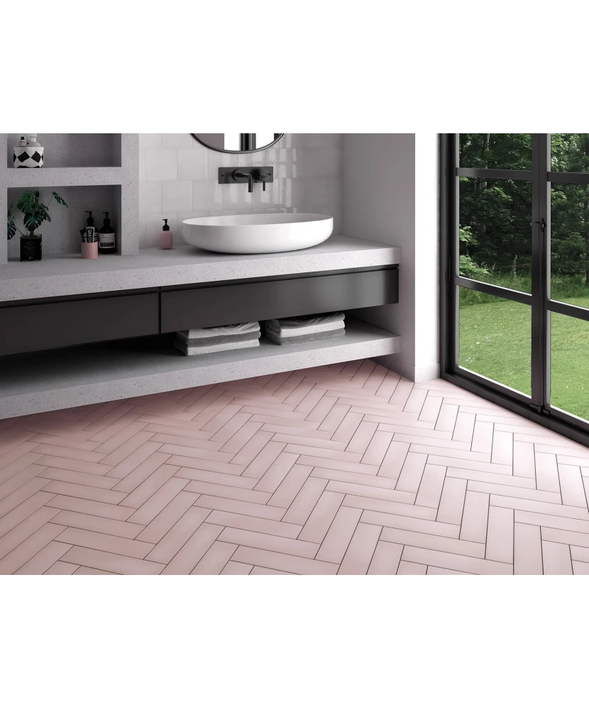 Carrelage Stromboli Rose Breeze 9,2x36,8 cm - vue d’ambiance 2