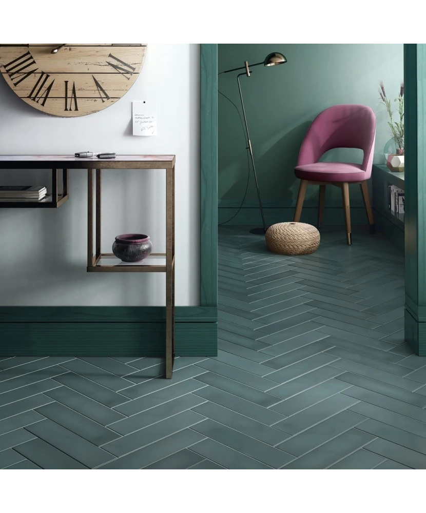 Carrelage Stromboli Viridian Green 9,2x36,8 cm - vue d’ambiance