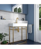 Carrelage Tribeca Gypsum White 6x24,6 cm - posé en salle de bain