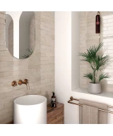 Carrelage Tribeca Oatmeal 6x24,6 cm - posé en salle de bain