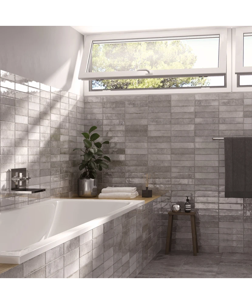 Carrelage Tribeca Grey Whisper 6x24,6 cm - vue d’ambiance 2
