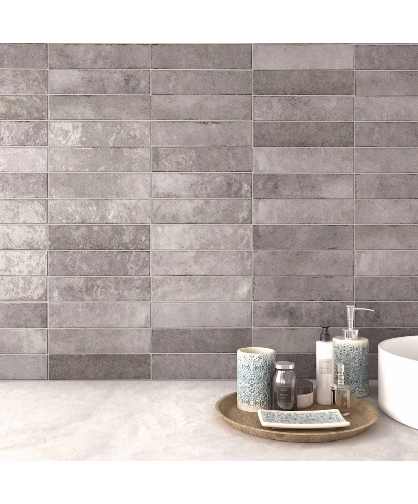 Carrelage Tribeca Grey Whisper 6x24,6 cm - vue d’ambiance 3