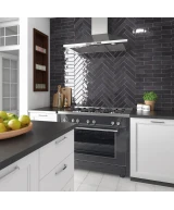 Carrelage Tribeca Basalt 6x24,6 cm - posé en cuisine