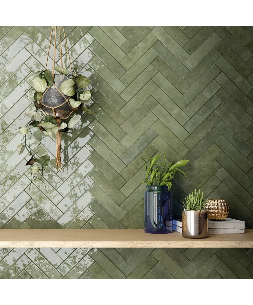 Carrelage Tribeca Sage Green 6x24,6 cm - vue d’ambiance
