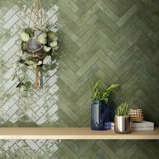 Carrelage Tribeca Sage Green 6x24,6 cm - vue d’ambiance