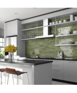 Carrelage Tribeca Sage Green 6x24,6 cm - posé en cuisine