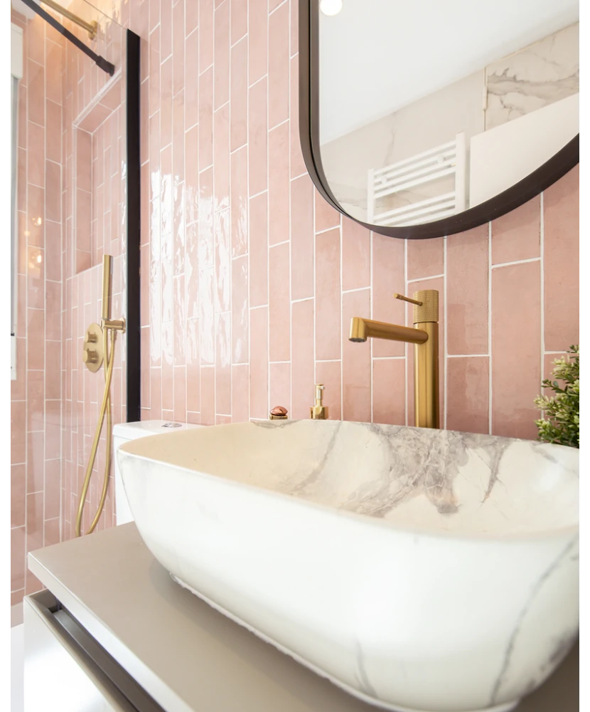 Carrelage Tribeca Tea Rose 6x24,6 cm - vue d’ambiance