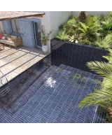 Carrelage Tribeca Blue Note 6x24,6 cm - posé dans un espace piscine