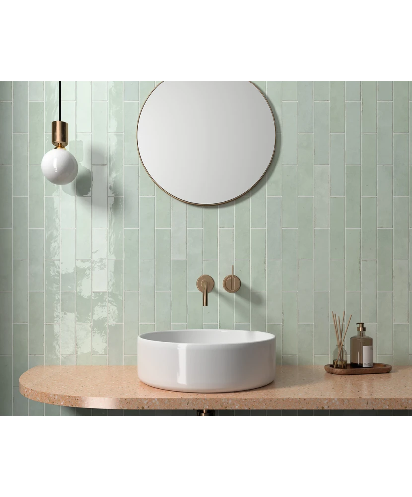 Carrelage Tribeca Seaglass Mint 6x24,6 cm - vue d’ambiance