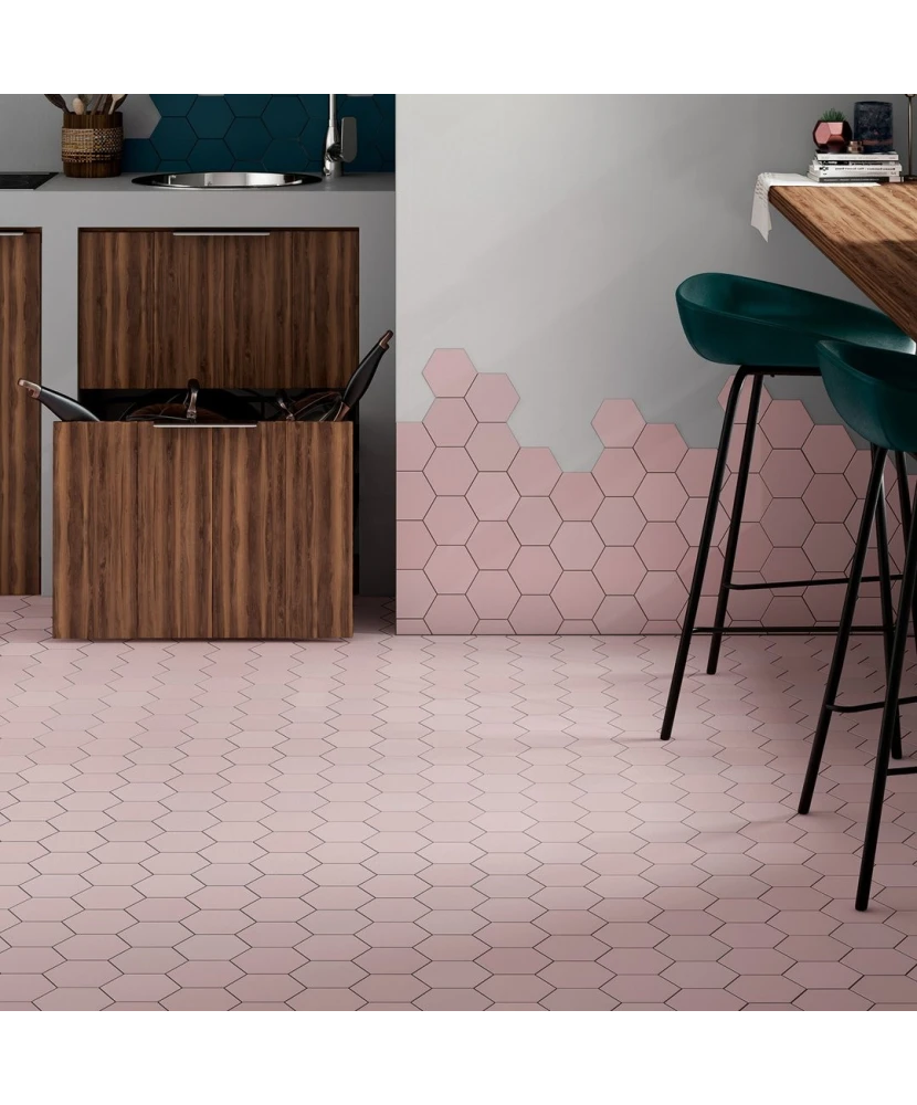 Carrelage Kromatika Rose 11,6x10,1 cm - vue d’ambiance