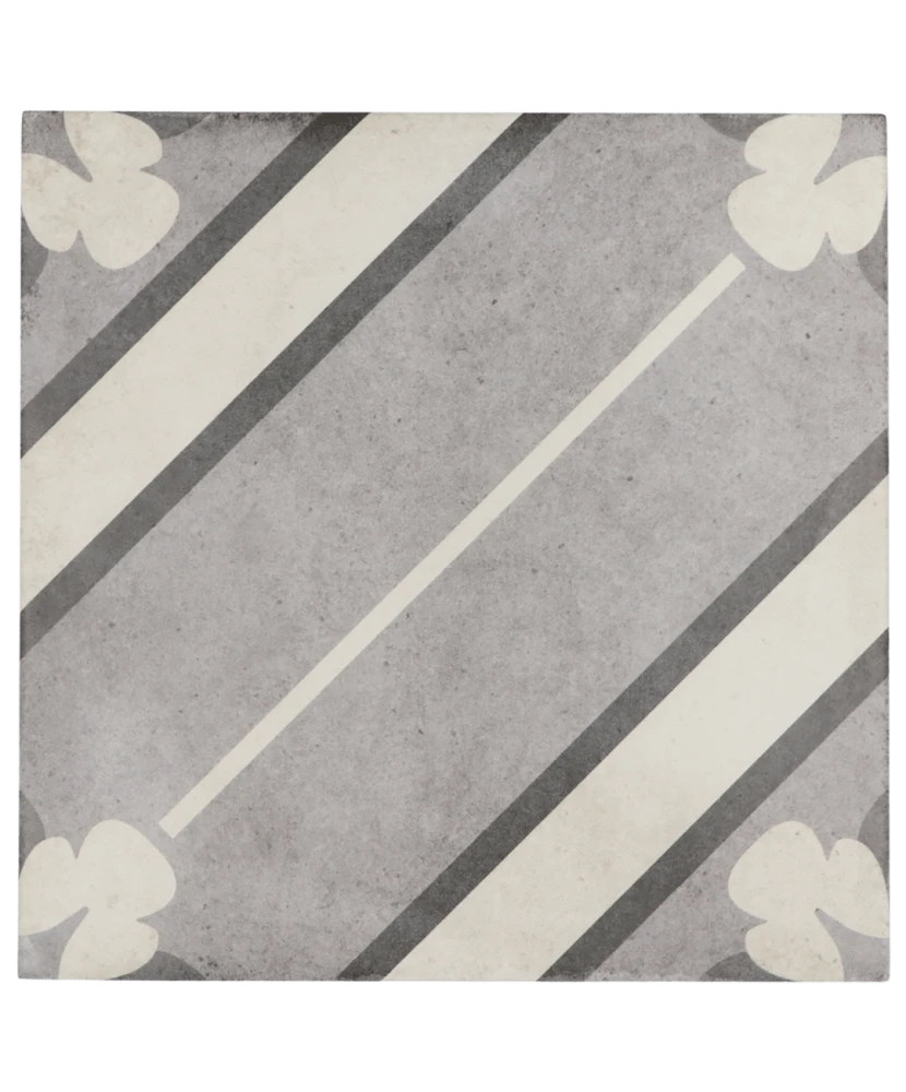 Carrelage Art Nouveau Inspire Grey 20x20 cm - vue de face du carreau